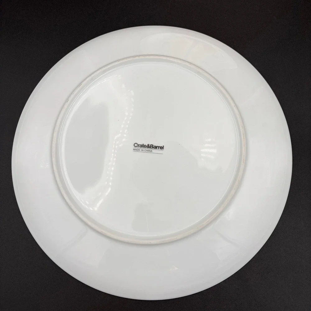 Crate & Barrel Jane Dixon Retro Beetle Bug Dinner Plates Yellow Orange Set of‎ 2